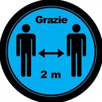 Foto articolo dell\'articolo Gobo in Vetro Borosilicato – Segnale Distanza di Sicurezza - Blu | Compatibile con Proiettori GOBO Service