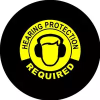 Foto articolo dell\'articolo Gobo in Vetro Borosilicato – Segnale HEARING PROTECTION REQUIRED | Compatibile con Proiettori GOBO Service
