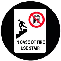 Foto articolo dell\'articolo Gobo in Vetro Borosilicato – Segnale IN CASE OF FIRE USE STAIR | Compatibile con Proiettori GOBO Service