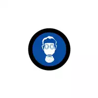 Foto articolo dell\'articolo Gobo in Vetro Borosilicato – Segnale Obbligo DPI Maschera Antigas | Compatibile con Proiettori GOBO Service