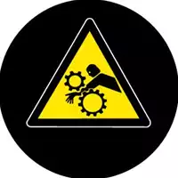 Foto articolo dell\'articolo Gobo in Vetro Borosilicato – Segnale Rischio di Schiacciamento - 3 | Compatibile con Proiettori GOBO Service
