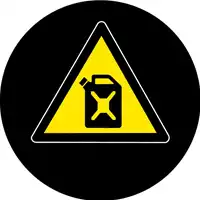 Foto articolo dell\'articolo Gobo in Vetro Borosilicato – Segnale di Attenzione Sostanze Infiammabili | Compatibile con Proiettori GOBO Service