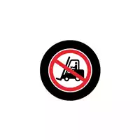 Foto articolo dell\'articolo Gobo in Vetro Borosilicato – Segnale di Divieto di Accesso ai Carrelli Elevatori | Compatibile con Proiettori GOBO Service