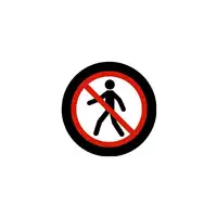 Foto articolo dell\'articolo Gobo in Vetro Borosilicato – Segnale di Divieto di Accesso ai Pedoni | Compatibile con Proiettori GOBO Service
