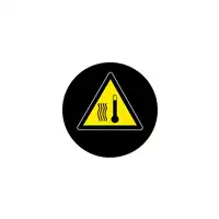 Foto articolo dell\'articolo Gobo in Vetro Borosilicato – Segnale di Rischio Alta Temperatura - 2 | Compatibile con Proiettori GOBO Service